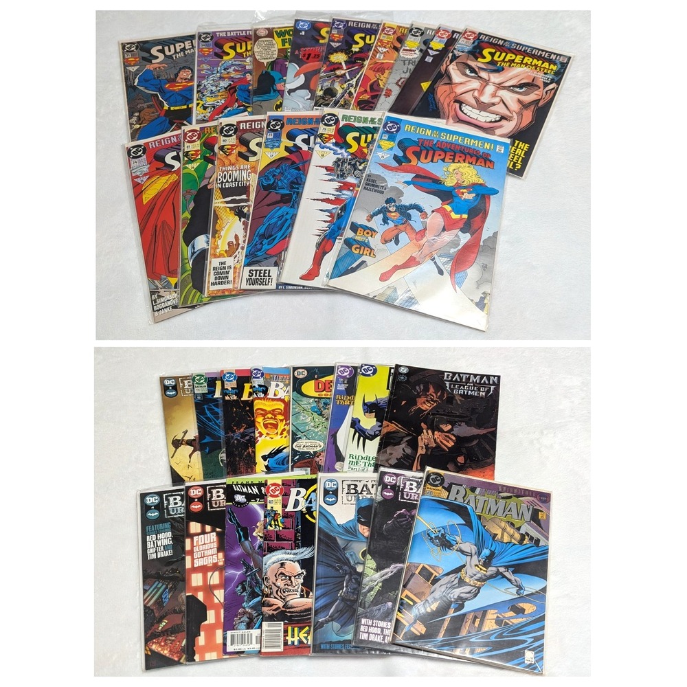 Batman Superman DC Comics Lot of 30 - Bronze Age, Knightfall, Reign of Supermen